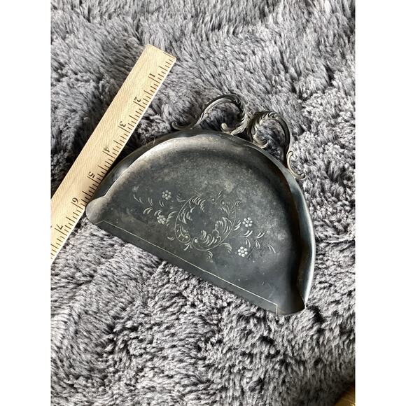 Vintage 2 Pc Silent Butler Crumb Catcher Table Dustpan Superior Silver Plate Co - Picture 5 of 5